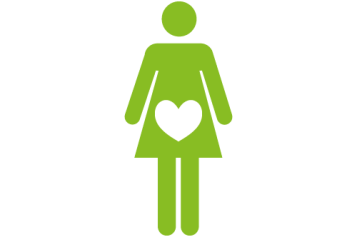 Graphic of lady with a heart image on her torso