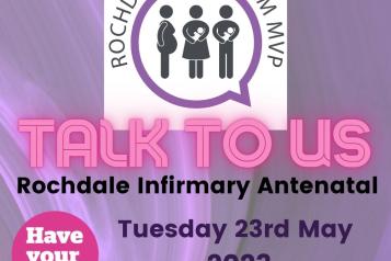 Graphic with date and time of visit to Rochdale Infirmary Antental Clinic