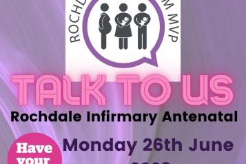 Graphic with date and time of visit to Rochdale Infirmary Antental Clinic