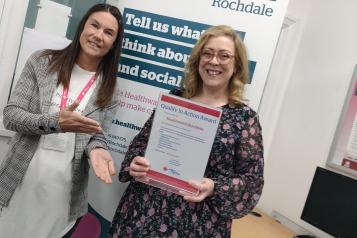 Naomi Burke, Healthwatch Rochdale Volunteer & Involvement Officer and Laura Augustine from Action Together