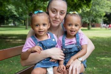 Mother with two children